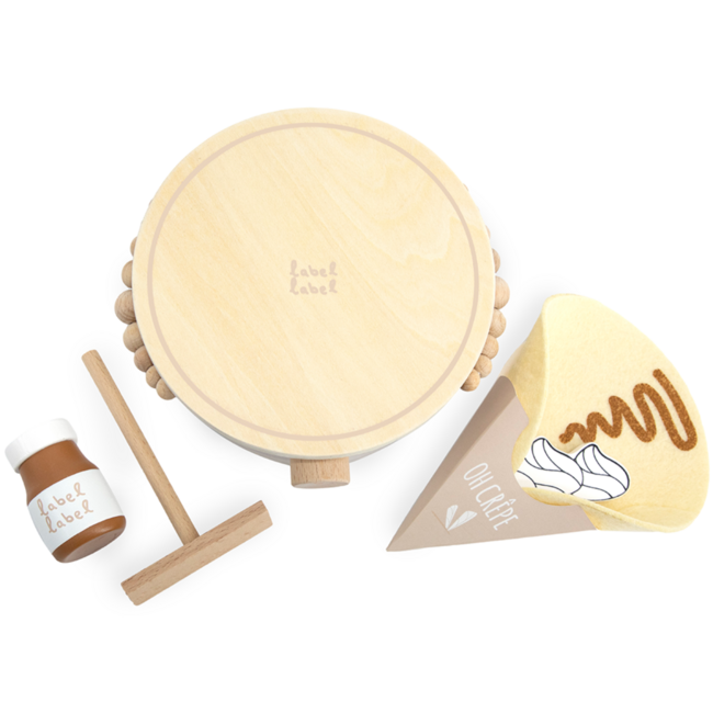Houten crêpe maker| Duurzaam speelplezier voor peuters| Beige