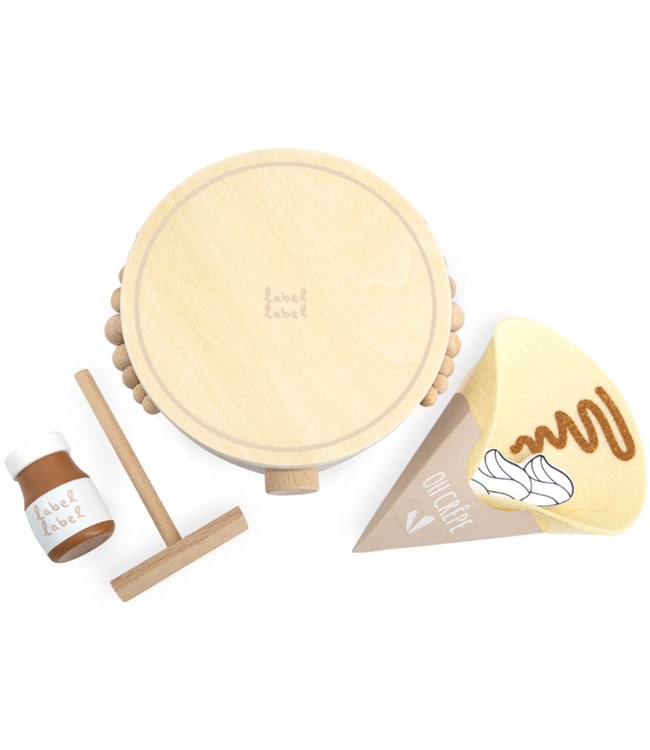 Houten crêpe maker| Duurzaam speelplezier voor peuters| Beige