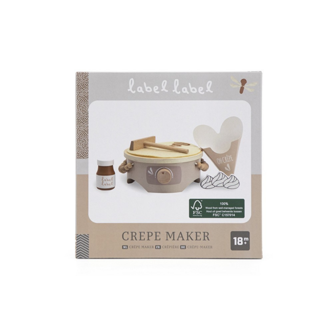 Houten crêpe maker| Duurzaam speelplezier voor peuters| Beige