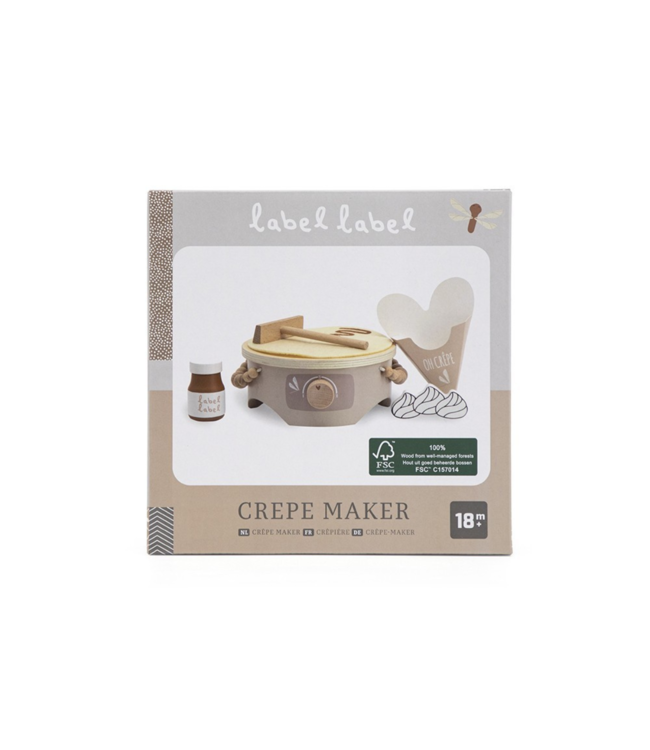 Houten crêpe maker| Duurzaam speelplezier voor peuters| Beige