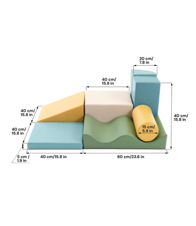 Foam blokken set Discover in turquoise – Creatief spelen en klimmen