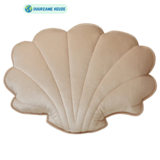 Moi Mili Schelp kussen velours | Licht beige