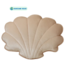 Licht beige schelpvormig fluwelen sierkussen – stijlvol comfort voor kinderkamer en woonkamer