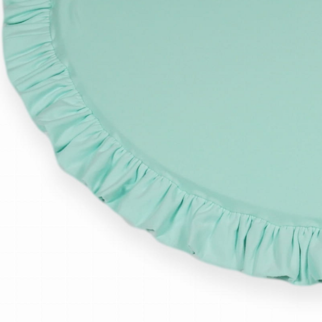 Mint ronde foam speelmat met katoenen hoes