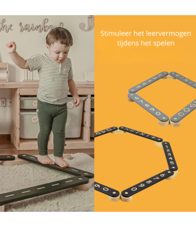 Evenwichtsbalk | Montessori speelgoed | Wit