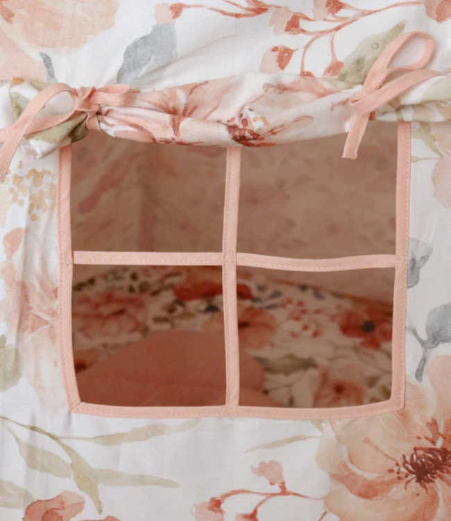 Tipi tent met bloemenprint – romantische boho speeltent voor meisjes