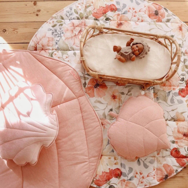Tapis de jeu rond – Flower Power | Doux, ludique et élégant pour la chambre d’enfant