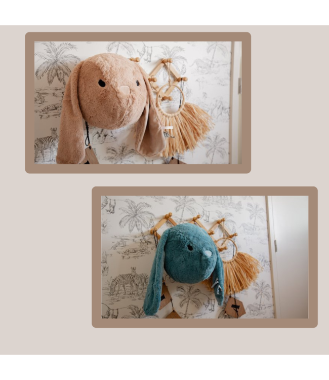 Stijlvolle wanddecoratie konijn Rosa in ecru met 3D-effect voor babykamer