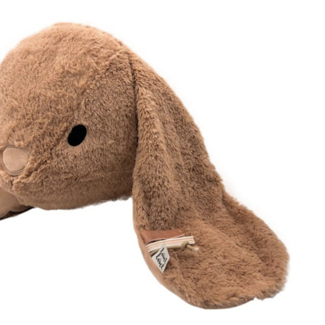 Schattige wanddecoratie konijn Rosa in bruin met 3D-effect voor kinderkamer