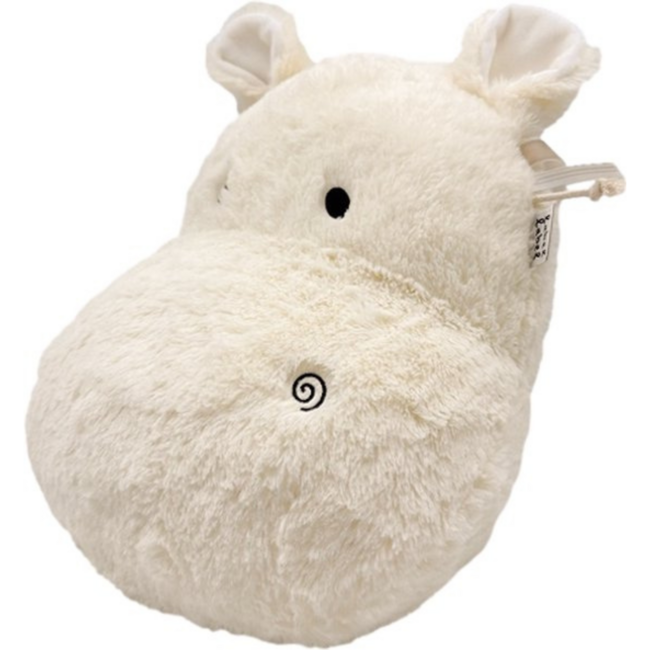 Stijlvolle wanddecoratie nijlpaard in ecru met 3D-effect voor babykamer