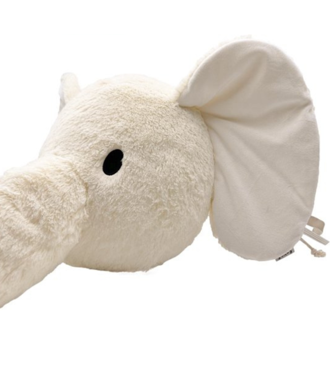 Unieke wanddecoratie olifant Elly in ecru met 3D-effect voor babykamer