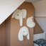 Warme wanddecoratie olifant Elly in bruin met 3D-effect voor babykamer