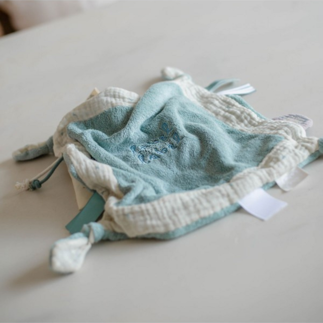 Zacht knuffeldoekje in blauw voor baby’s, ideaal voor geborgenheid en troost