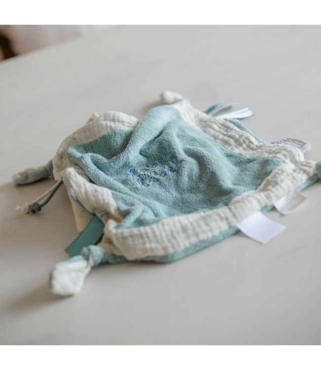 Zacht knuffeldoekje in blauw voor baby’s, ideaal voor geborgenheid en troost