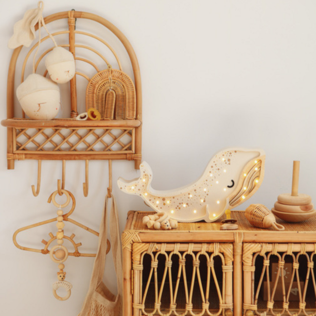 Whale Night Lamp White from FSC® Wood | Warm LED Light & Dimmable