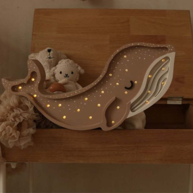 Whale Night Lamp Beige from FSC® Wood | Warm LED Light & Dimmable