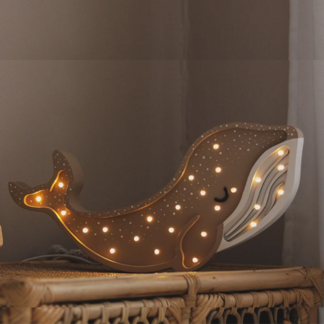Nachtlampe Walvis Beige aus FSC®-Holz | Warmes LED-Licht & Dimmbar