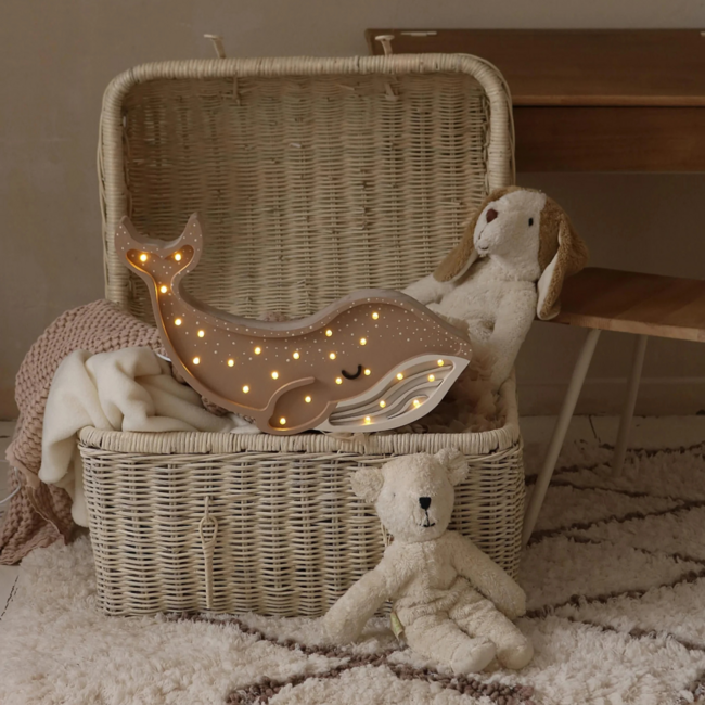 Nachtlamp walvis beige van FSC®-hout | Warm LED-licht & Dimbaar