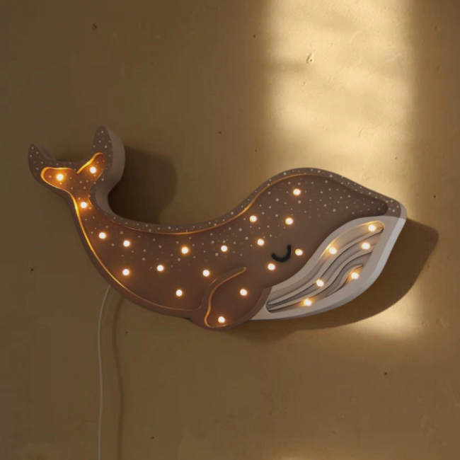 Veilleuse Baleine Beige en Bois FSC® | LED Chaude & Dimmable