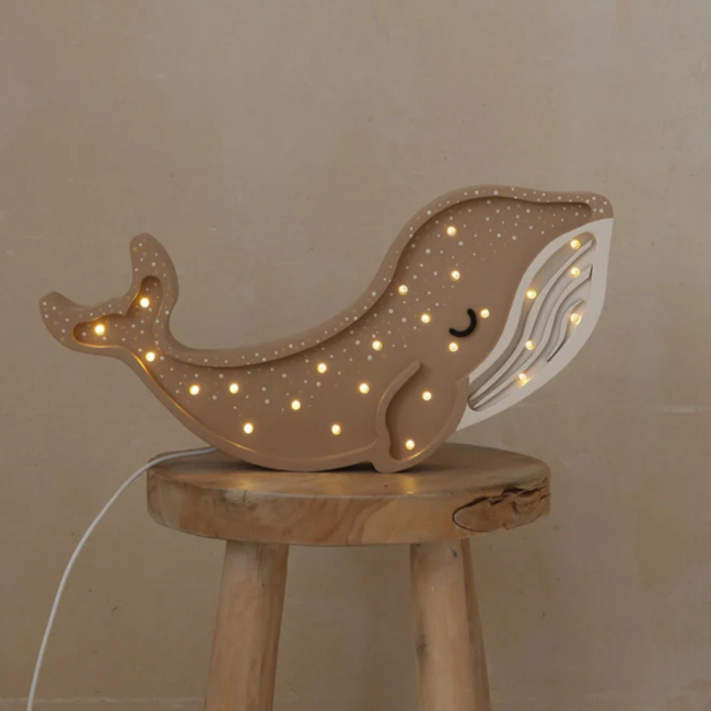 Nachtlampe Walvis Beige aus FSC®-Holz | Warmes LED-Licht & Dimmbar
