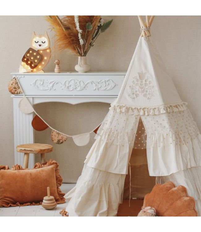 Handgemaakte houten uilenlamp – sfeervolle nachtlamp voor de kinderkamer