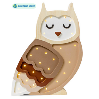 Little Lights Nachtlamp uil | Beige