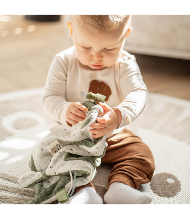 Zacht knuffeldoekje in olijf groen voor baby’s, ideaal voor geborgenheid en troost