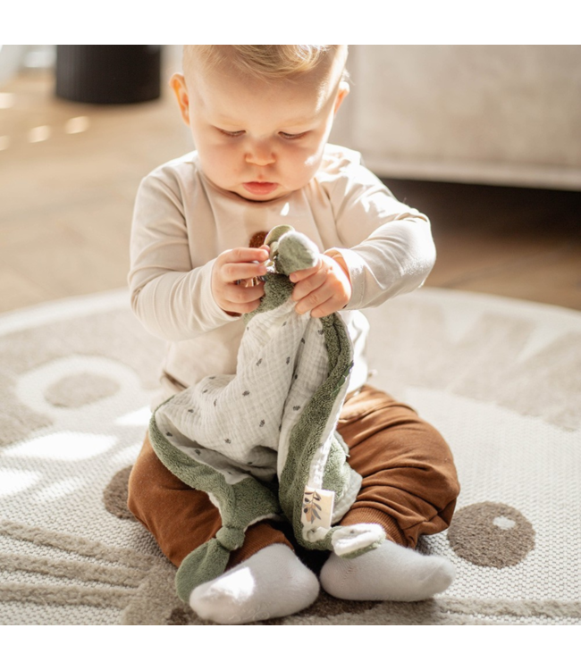 Zacht knuffeldoekje in olijf groen voor baby’s, ideaal voor geborgenheid en troost