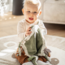 Doudou doux vert olive pour bébé, idéal pour réconfort et sécurité
