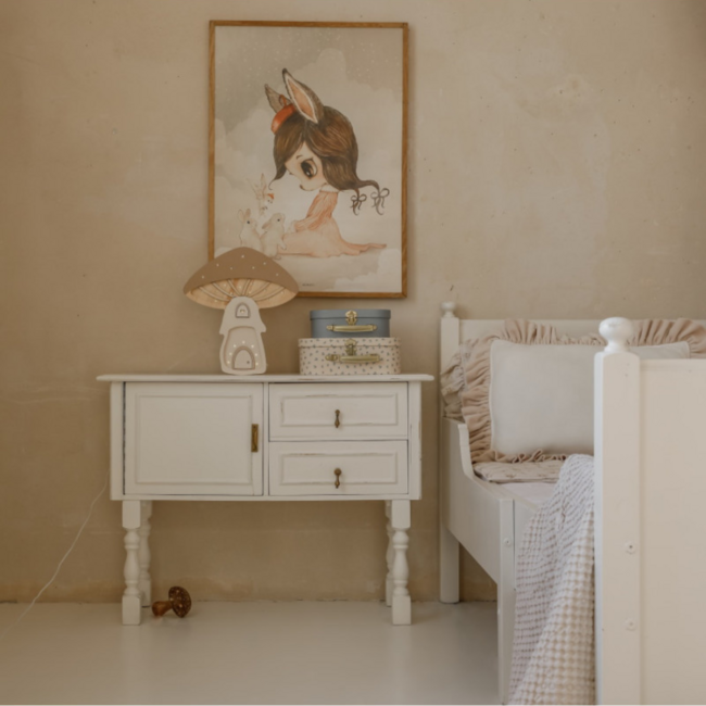 Veilleuse Champignon Beige en Bois FSC® | LED Chaude & Dimmable