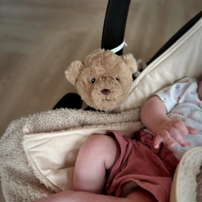 Knuffel met hartslag voor onderweg | Beer Lou | Bruin