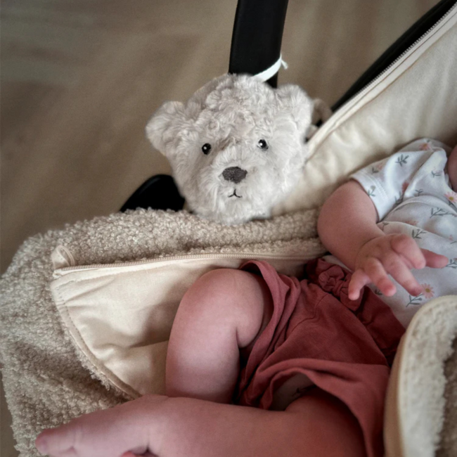 Knuffel met hartslag voor onderweg | Beer Lou | Beige