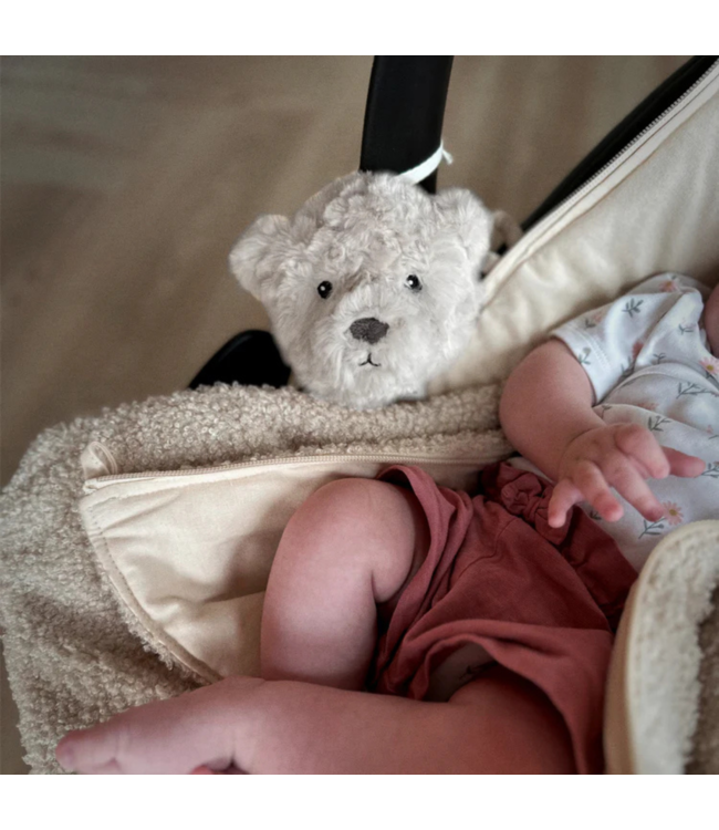 Knuffel met hartslag voor onderweg | Beer Lou | Beige