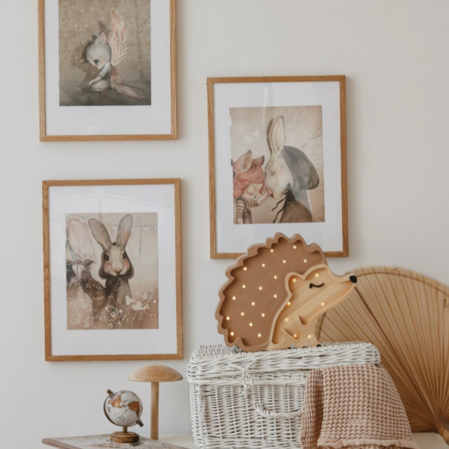 Handmade Hedgehog Lamp from FSC® Wood | Warm LED Light & Dimmable