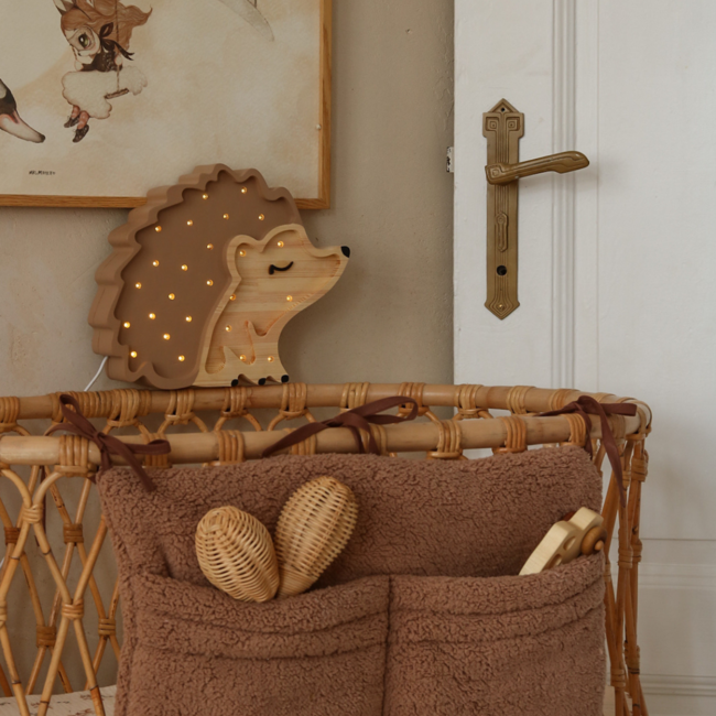 Lampe Hérisson Artisanale en Bois FSC® | LED Chaude & Dimmable