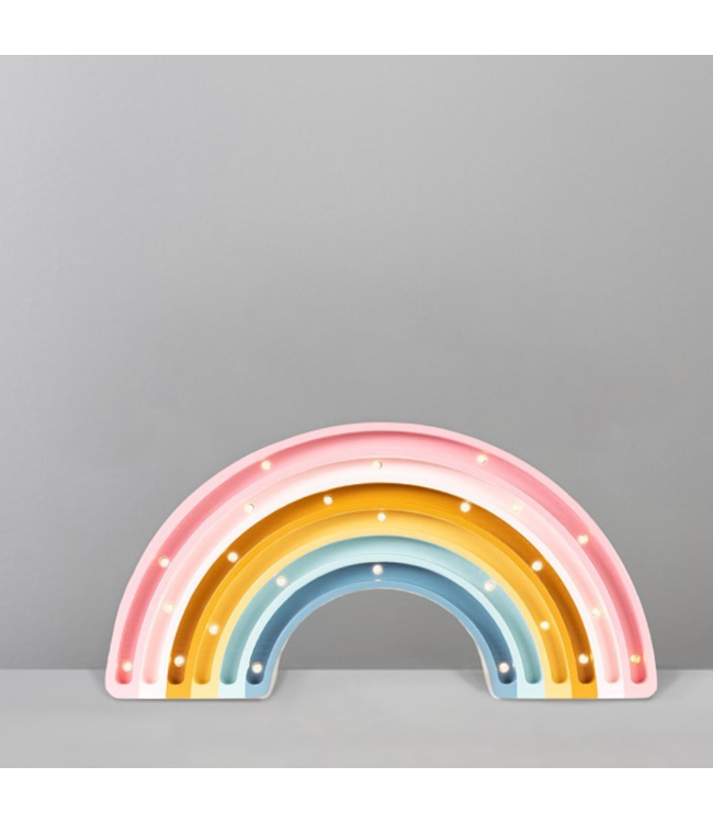 Retro houten regenboog lamp  – handgemaakt nachtlampje