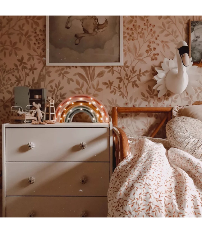 Retro houten regenboog lamp  – handgemaakt nachtlampje