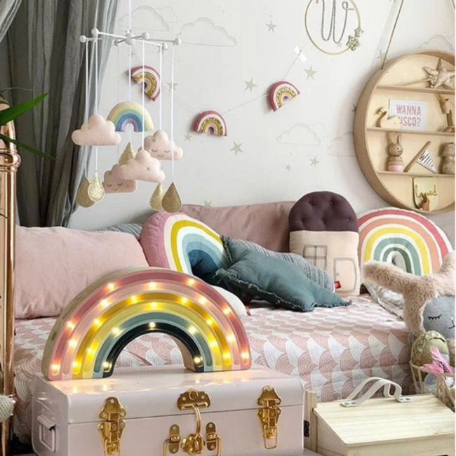 Rainbow Night Lamp Vintage from FSC® Wood | Warm LED Light & Dimmable