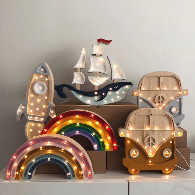 Rainbow Night Lamp Vintage from FSC® Wood | Warm LED Light & Dimmable