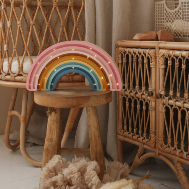 Nachtlamp regenboog Vintage van FSC®-hout | Warm LED-licht & Dimbaar