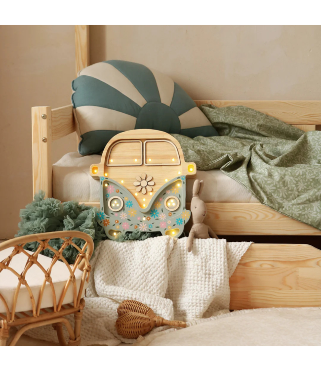 Handgemaakte houten Volkswagen bus nachtlamp – retro eyecatcher voor de kinderkamer
