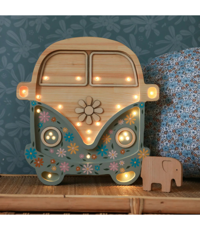 Handgemaakte houten Volkswagen bus nachtlamp – retro eyecatcher voor de kinderkamer