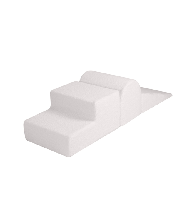 Witte foam blokken set van zachte teddystof – 3-delig kinderspeelgoed