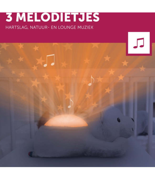 Zazu sterrenhemelprojector Polly de ijsbeer – kalmerende licht- en geluidsshow voor een rustige slaap