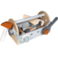 Compact wooden toolbox for kids filled with tools for imaginative play