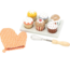Wooden cupcake set with accessories for imaginative play