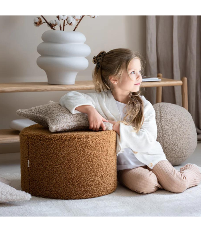 Beige ster kussen van zachte teddystof – stijlvol en knus accent