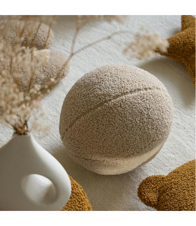 Beige balkussen van zachte teddystof – comfortabel en duurzaam voor kinderen