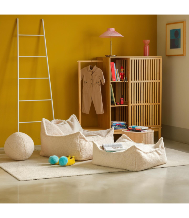 Cream balkussen van zachte teddystof – comfortabel en duurzaam voor kinderen