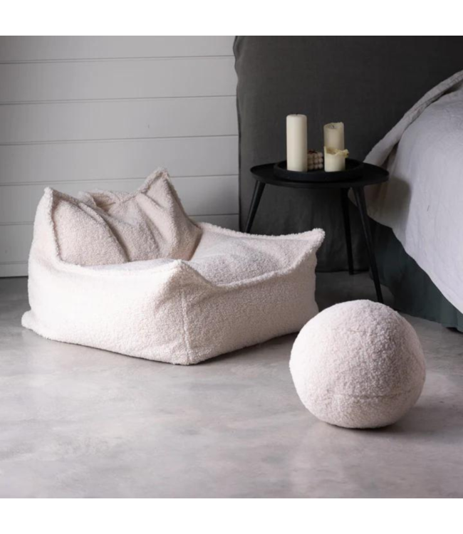 Cream balkussen van zachte teddystof – comfortabel en duurzaam voor kinderen